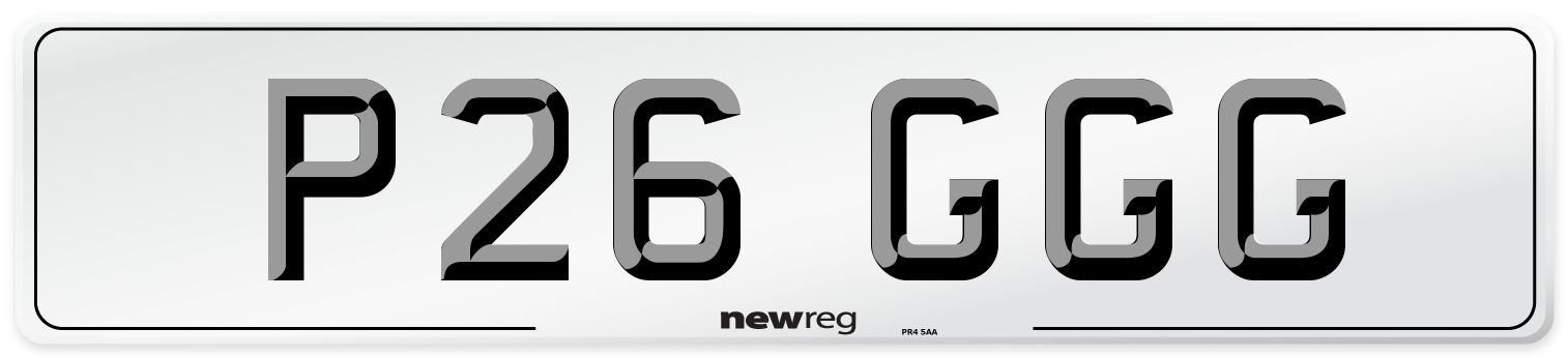 P26 GGG Number Plate from New Reg